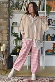 Patrick Plaid Brushed Cotton Demi Bloom Pant Foxglove